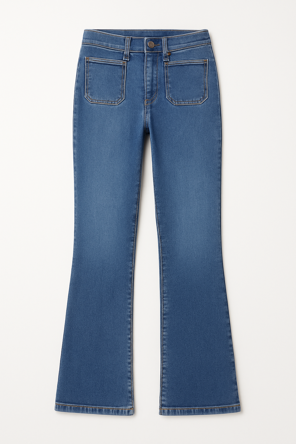 Boot Cut Patch Pocket Medium Blue