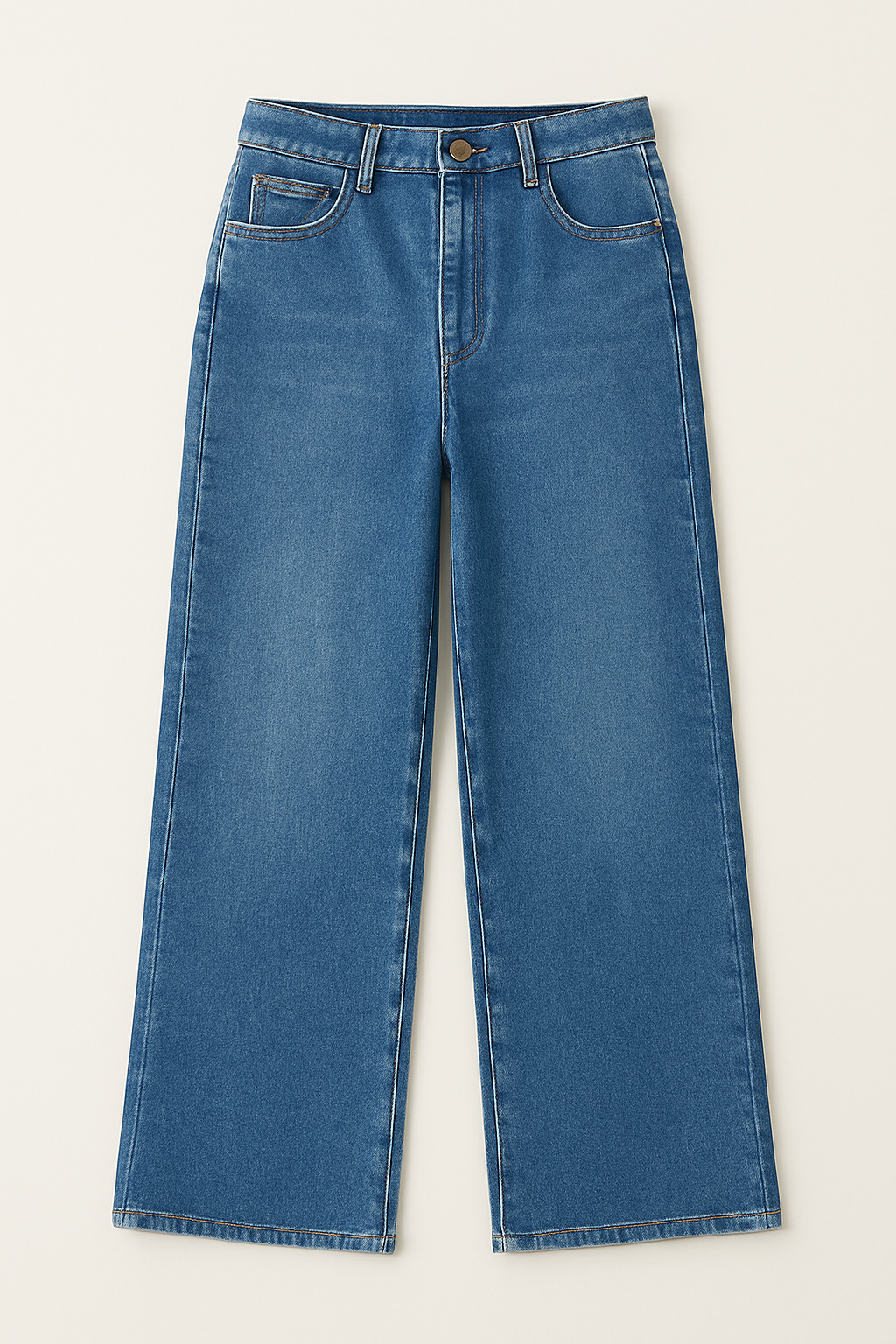 Wide Leg Medium Blue Cropped