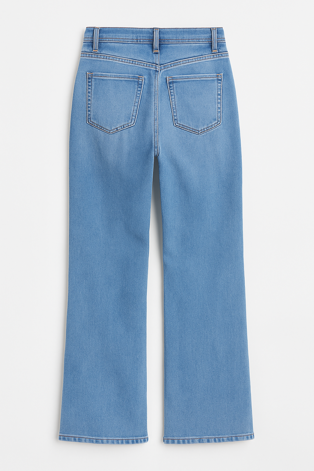 Wide Leg Medium Blue Front Slit