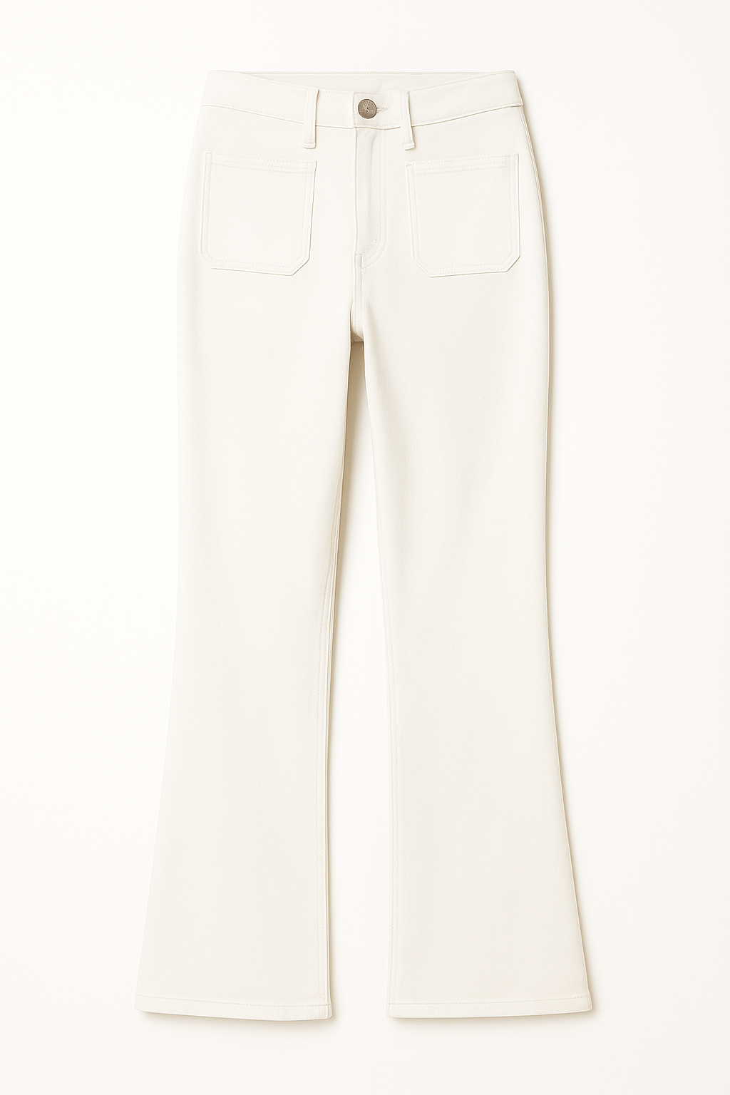 Boot Cut Patch Pocket White