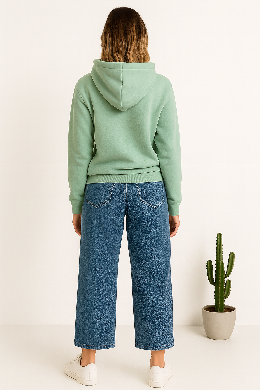 Wide Leg Medium Blue Cropped