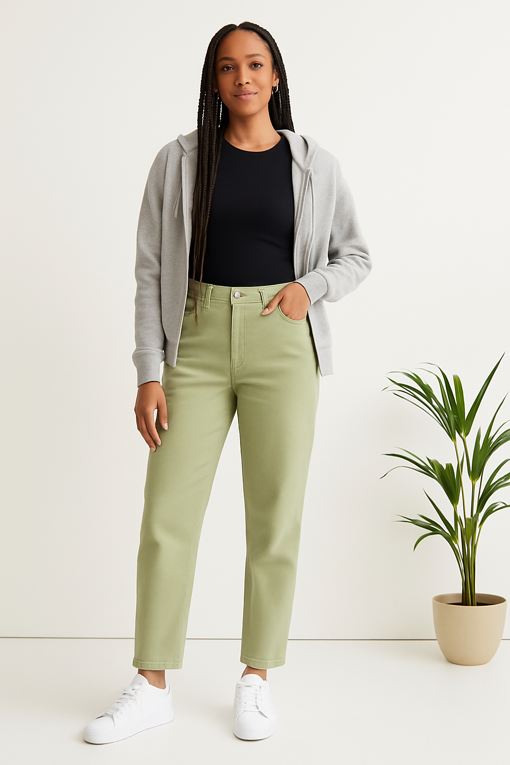 Mom Fit Pistachio Green