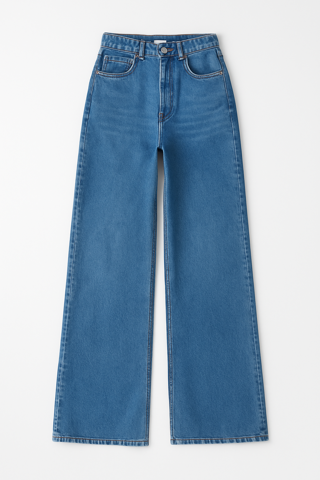 Wide Leg Stone Wash Blue