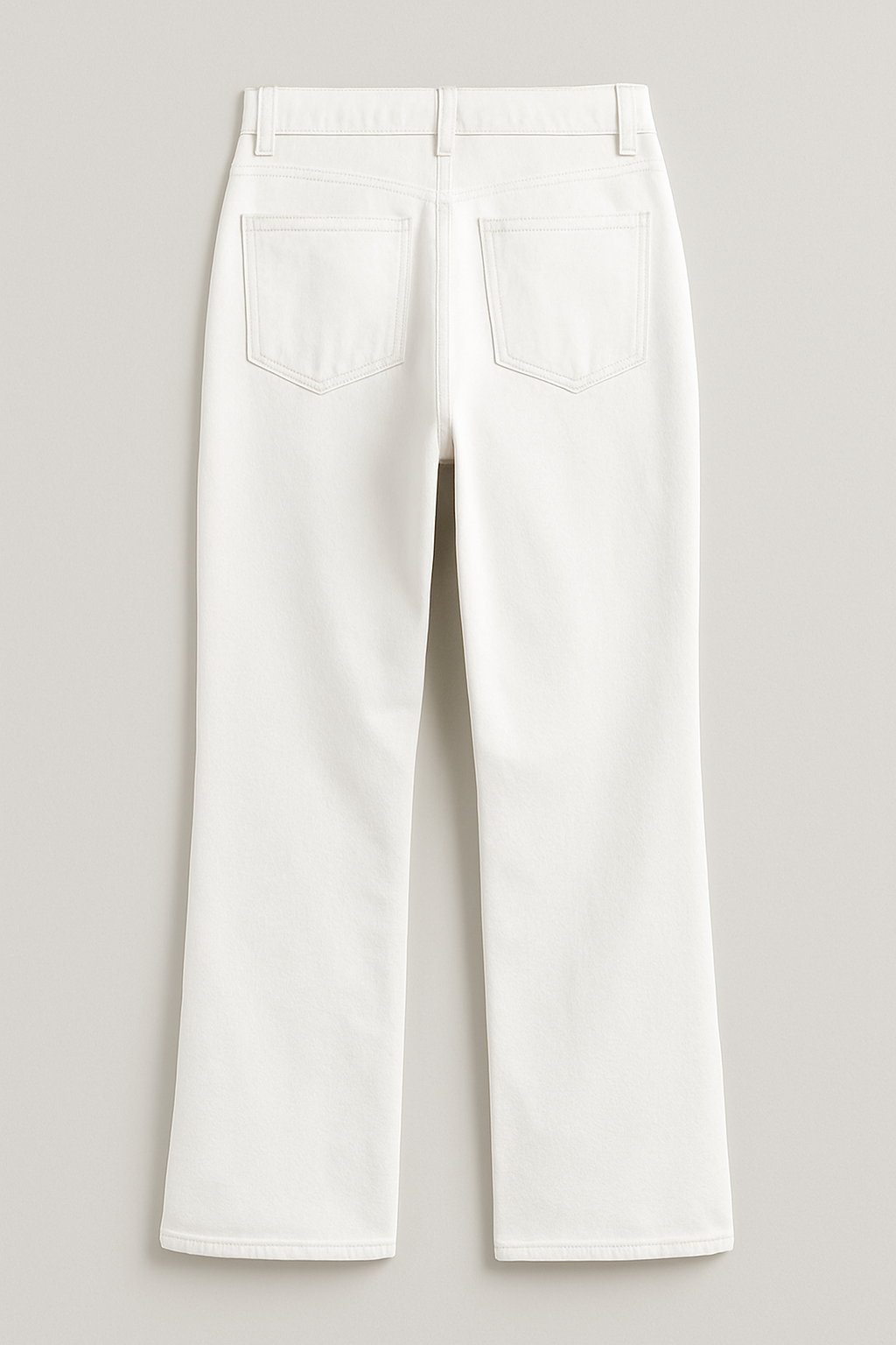Boot Cut Patch Pocket White