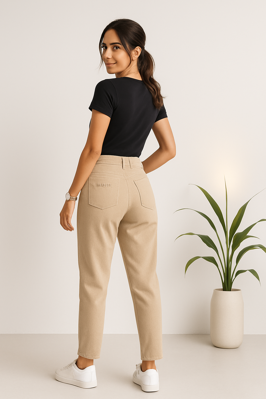 Mom Fit Beige
