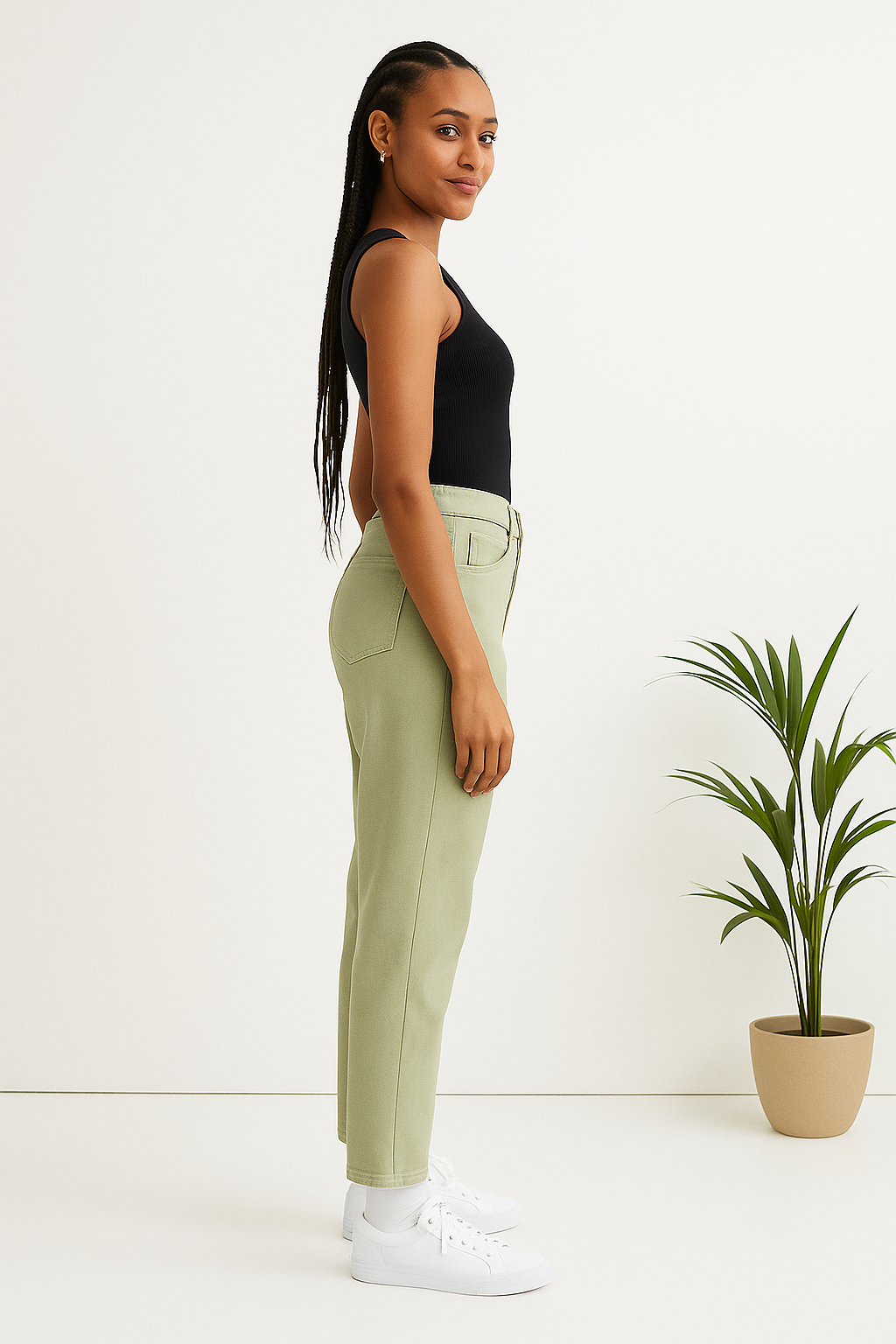 Mom Fit Pistachio Green