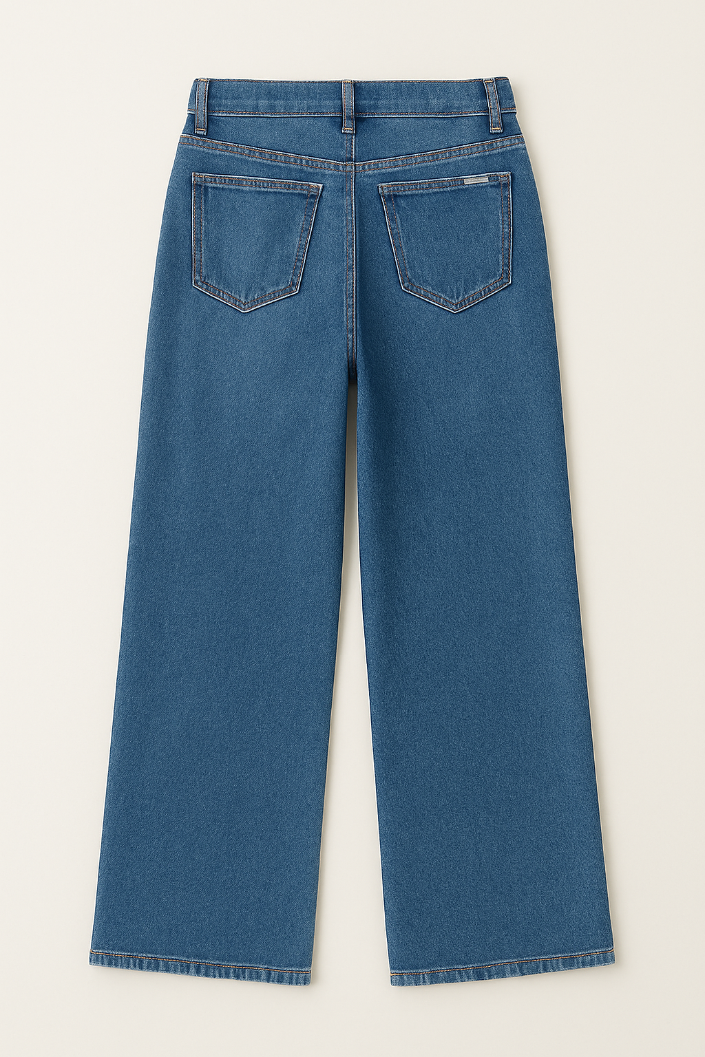 Wide Leg Medium Blue Cropped