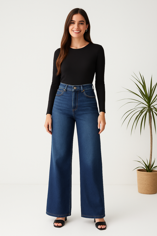 wide Leg Dark Blue
