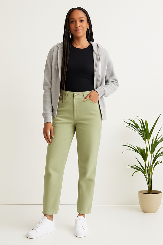 Mom Fit Pistachio Green