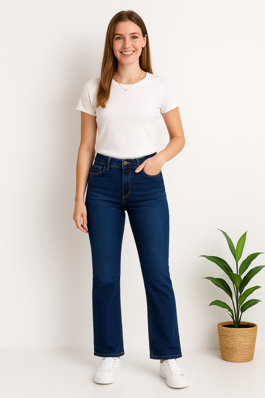 Boot Cut Dark Blue Stone Wash