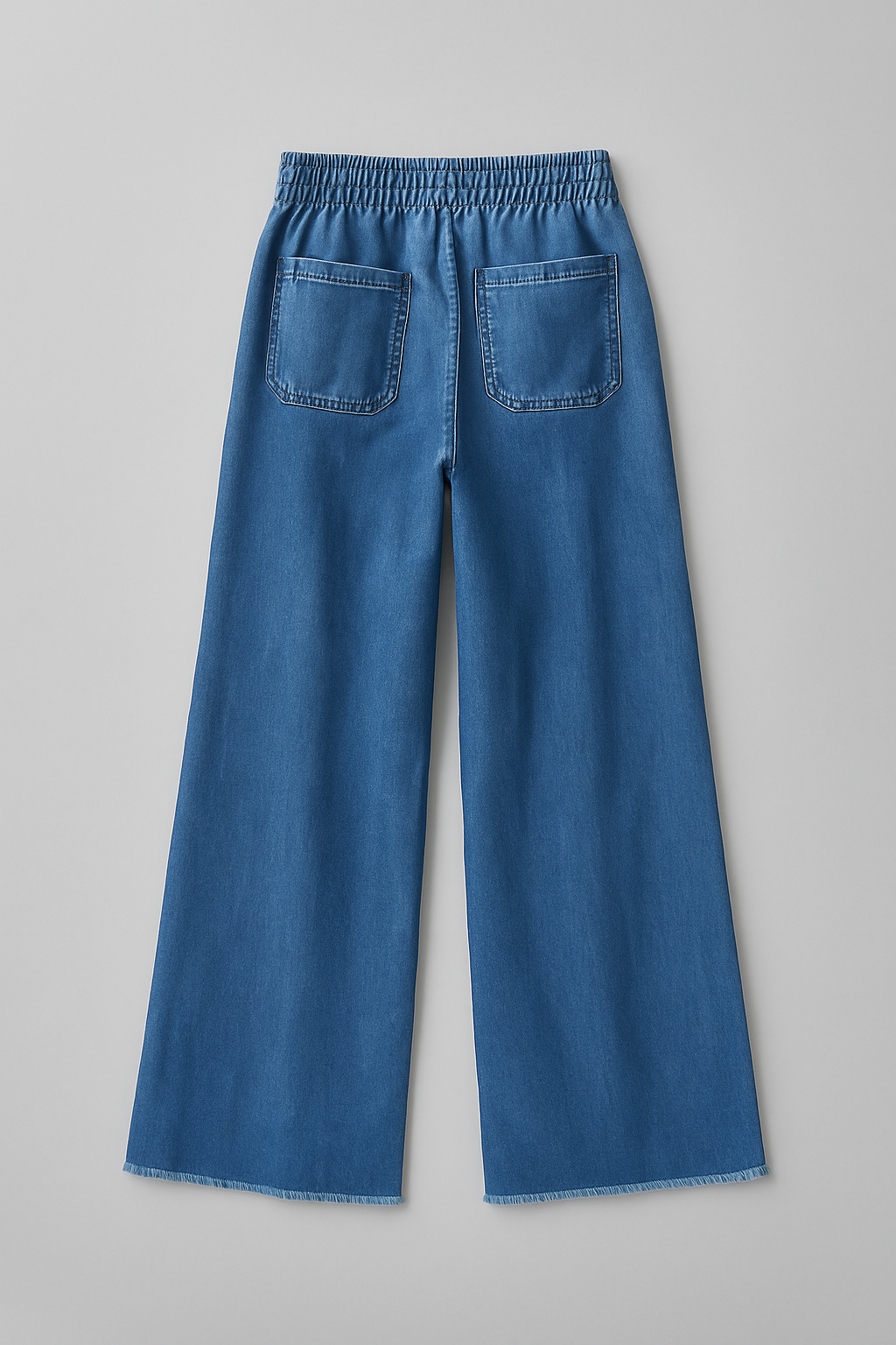 Wide leg Medium Blue Elastic Waistband